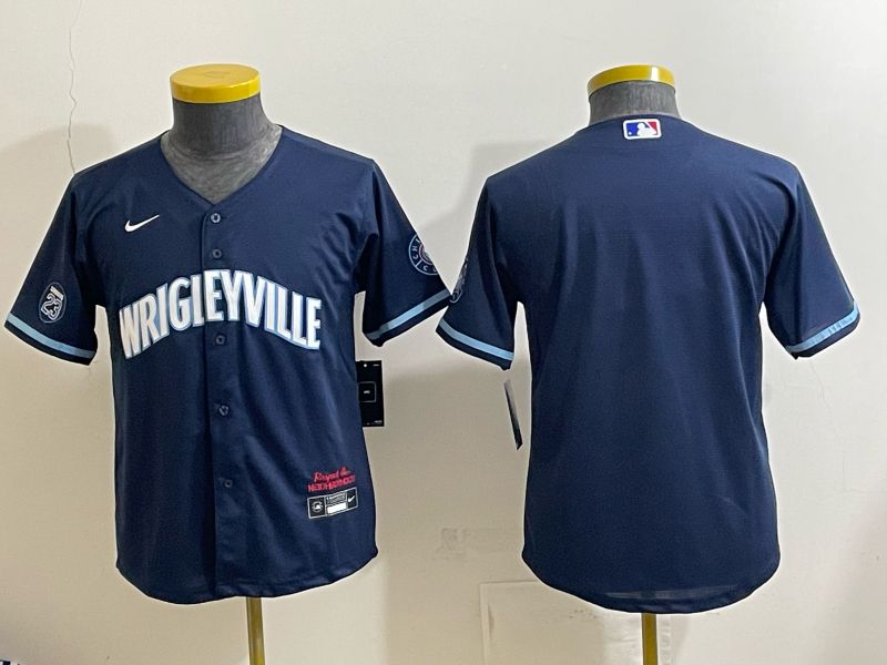 Youth 2026 Chicago Cubs Blank Drak Blue City Edition Nike MLB Jersey style 002->youth mlb jersey->Youth Jersey
